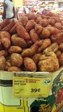 Local grocery store stocks plenty of White flesh sweet potatoes